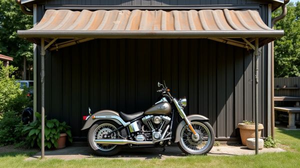 Protégez votre moto avec un abri extérieur solide et durable